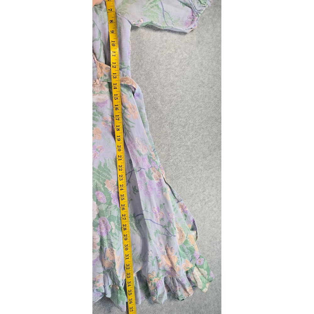 Jody of California Dress Womens XS Purple Vintage 70s Floral Prairie Cottagecore - Picture 16 of 16